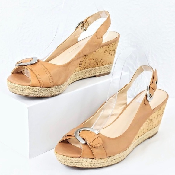 Franco Sarto Shoes - Franco Sarto | Kendra Leather Peep Toe Wedge Sandals